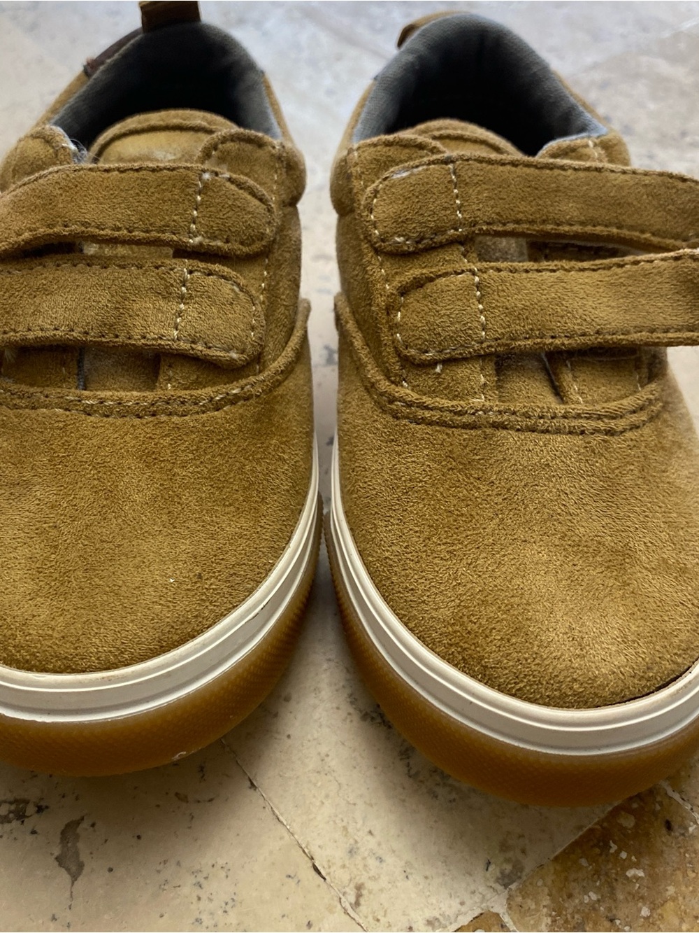 Old Navy Kids Suede Velcro Sneakers in Tan